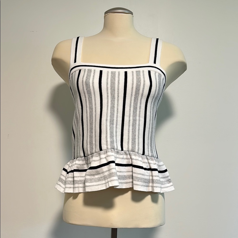 Striped Black and White Women's Top